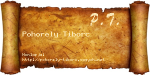 Pohorely Tiborc névjegykártya